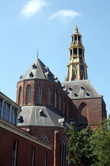 Fototapeta premium Aa-church with tower in Groningen in the Netherlands in Europe