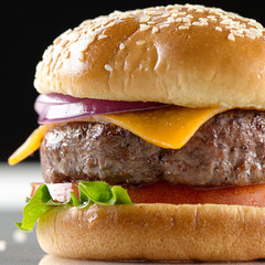 cheeseburger macro - obrazy, fototapety, plakaty