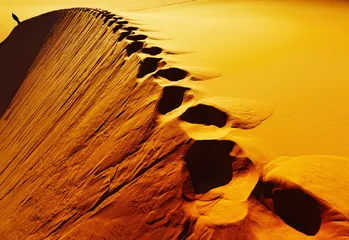 Rolgordijnen Voetafdrukken op zandduin © Dmitry Pichugin
