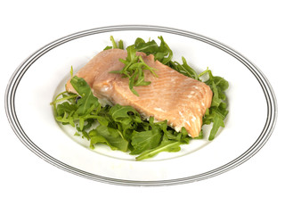 Salmon and Rocket Leaves