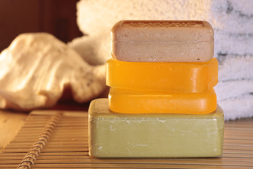 Seife und Handtücher