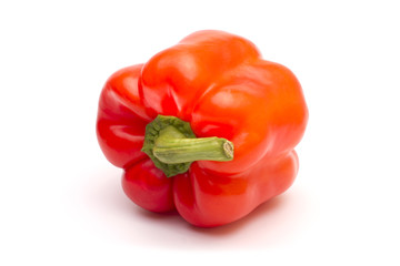 red sweet pepper on white background