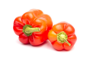 red sweet pepper isolated on white background