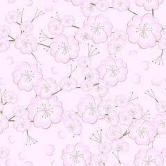 Seamless background japanese cherry tree
