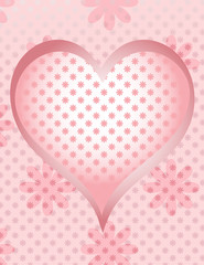 Pink Valentine Heart on a Flower Background