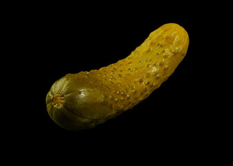 Gherkin pickle dill isolated on black