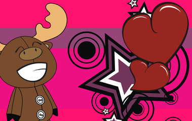 reindeer cartoon background valentine