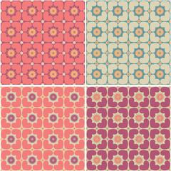 Seamless Patterns with hearts and flowers