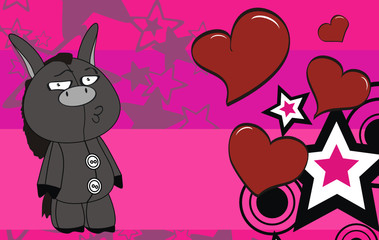 donkey cartoon background valentine