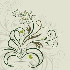 Abstract floral design element.