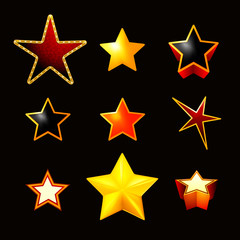Fototapeta premium Stars set on black