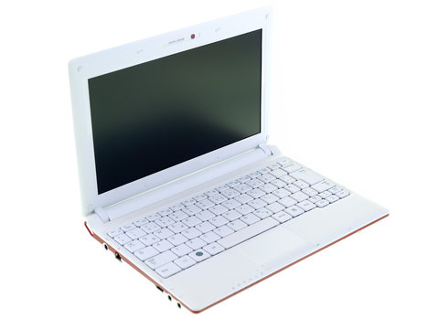 white laptop isolated on white background