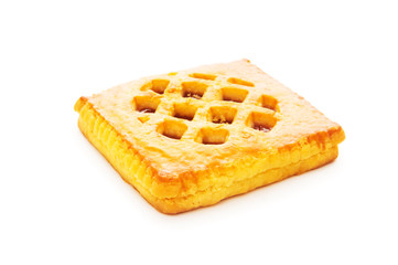 Many taste cookies on the white background