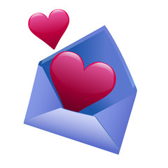 Envelope with hearts, valentine's day vector concept