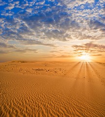 Fototapeta na wymiar sunset in a desert