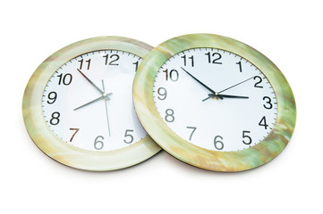 Round clocks isolated on the white background