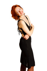 Fototapeta premium charming woman in black dress