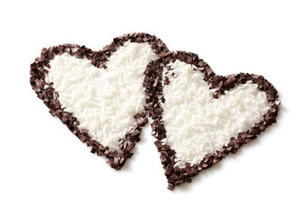 two chocolate hearts