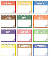 monthly calendars months names
