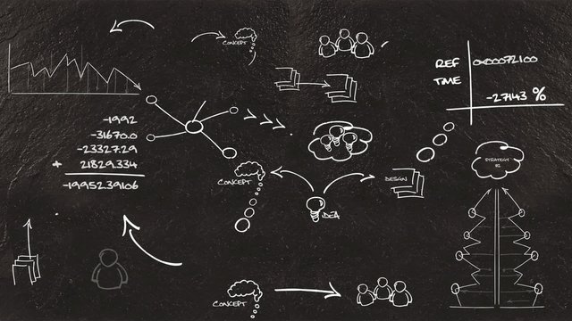 Dessin tableu ardoise brainstorming animation