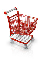 Einkaufswagen 3D Warenkorb Icon Rot