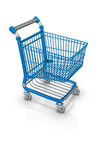 Einkaufswagen 3d Warenkorb Icon blue