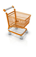 Einkaufswagen 3D Icon Warenkorb orange