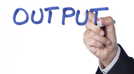 output productivité industrielle écrite au marker