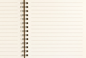 empty open notebook