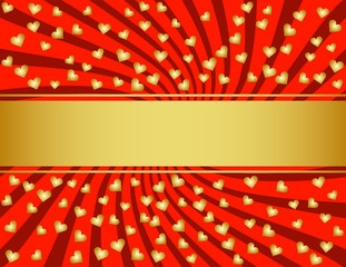 Red and Golden Valentines Day Background