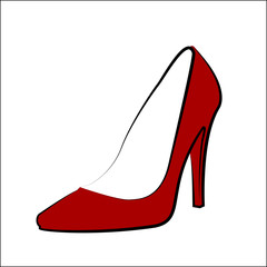 Woman's shoe, vector sketch