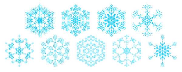 set of decorative snowflakes, vector
