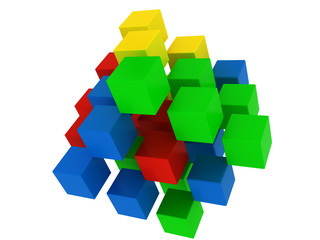 Puzzle cube explosion