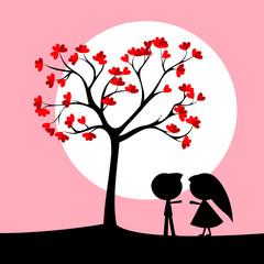 Obraz na płótnie Canvas couple under love tree