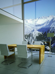 3d Rendering Esszimmer WInter Tagszene