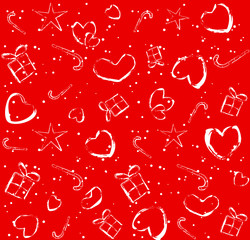 seamless pattern with hearts and gifts