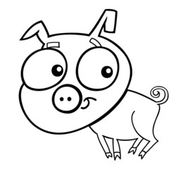 cute piggy for coloring book