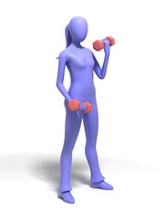 Woman holding dumbbells