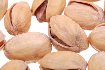 Pistachios nuts isolated on white