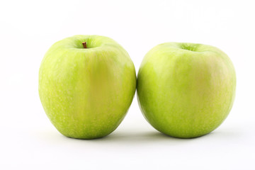 Two ripe apples isolated on white