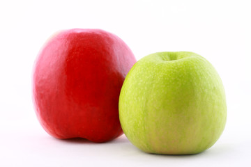 Two ripe apples isolated on white
