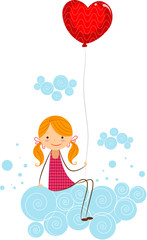 Girl Holding a Balloon