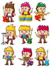 cartoon rock music band icon