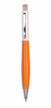 Orange pen isolated on white