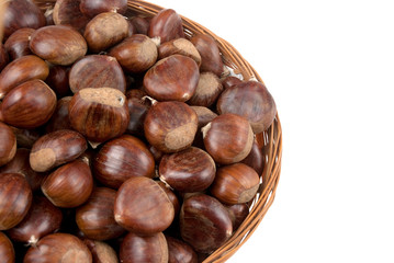 Wicker basket with chestnuts