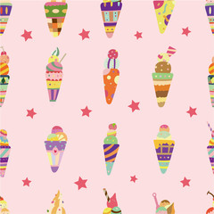 seamless ice cream pattern