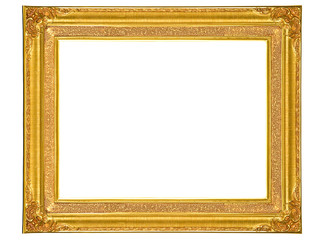 Fototapeta premium Isolated golden wooden Photo Frame