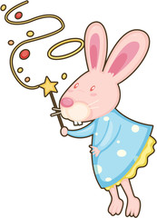 rabbit with magic stick
