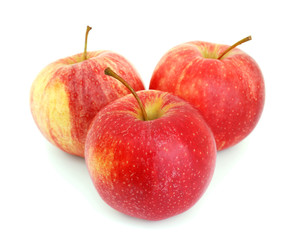 Red apples isolated on white background