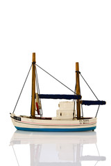 Hand craft of wooden junk boat